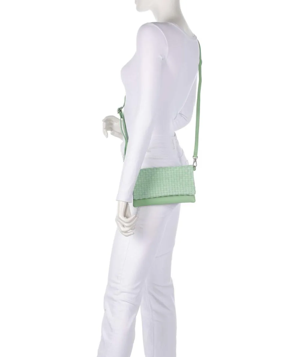 Weave Harmony Crossbody bag sheepskin leather mint green
