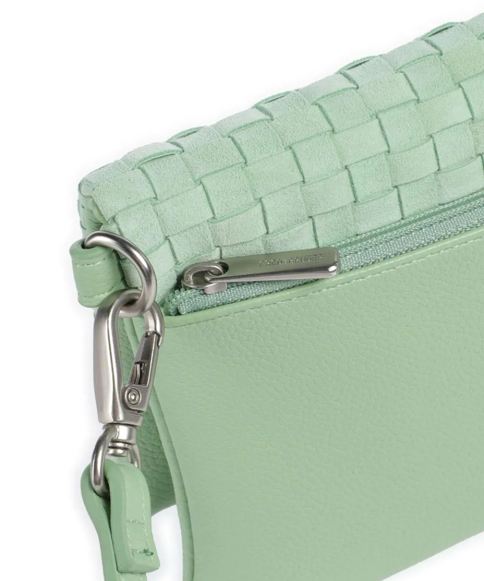 Weave Harmony Crossbody bag sheepskin leather mint green