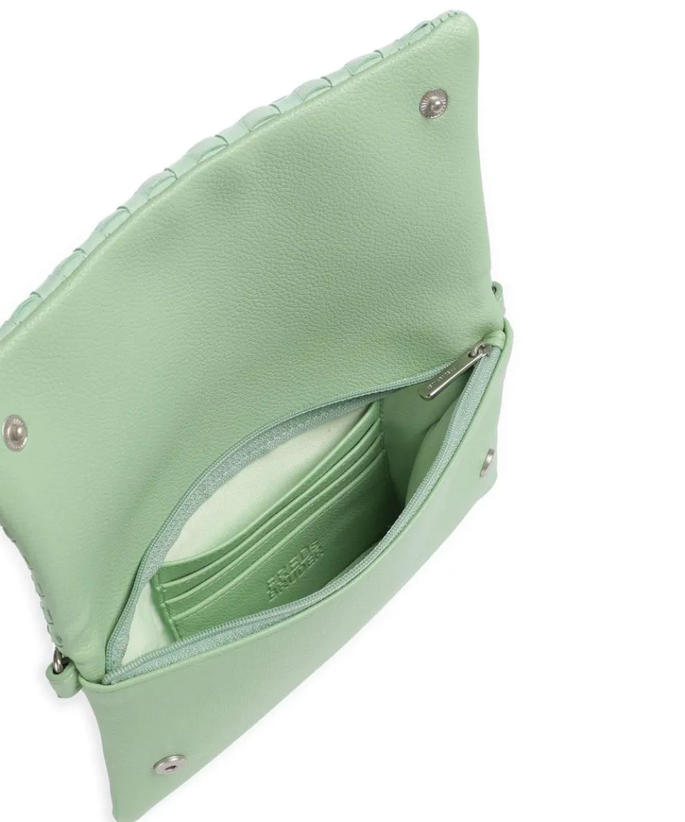 Weave Harmony Crossbody bag sheepskin leather mint green