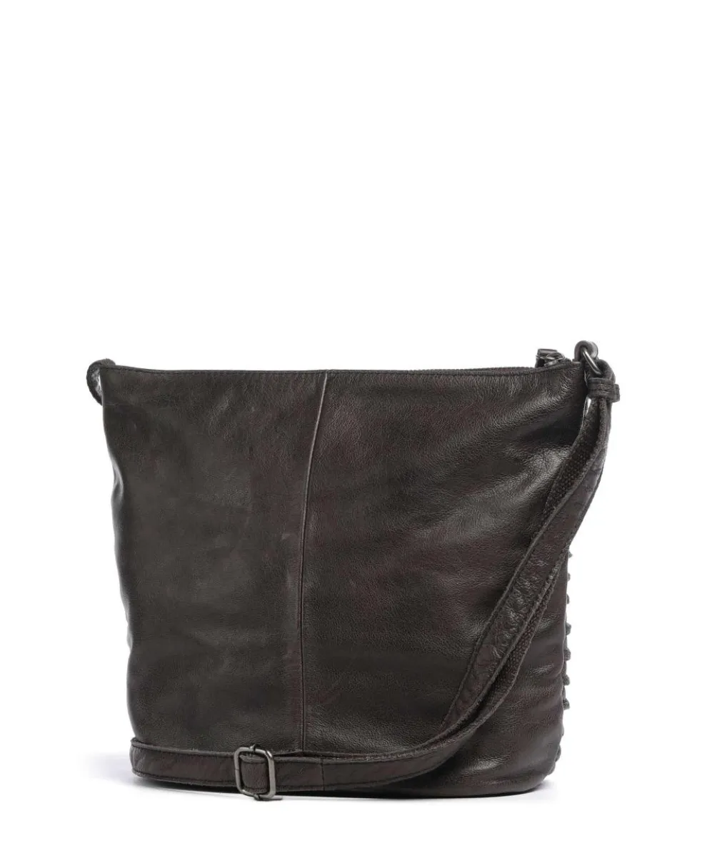 Riffelinchen Crossbody bag grained cow leather dark brown