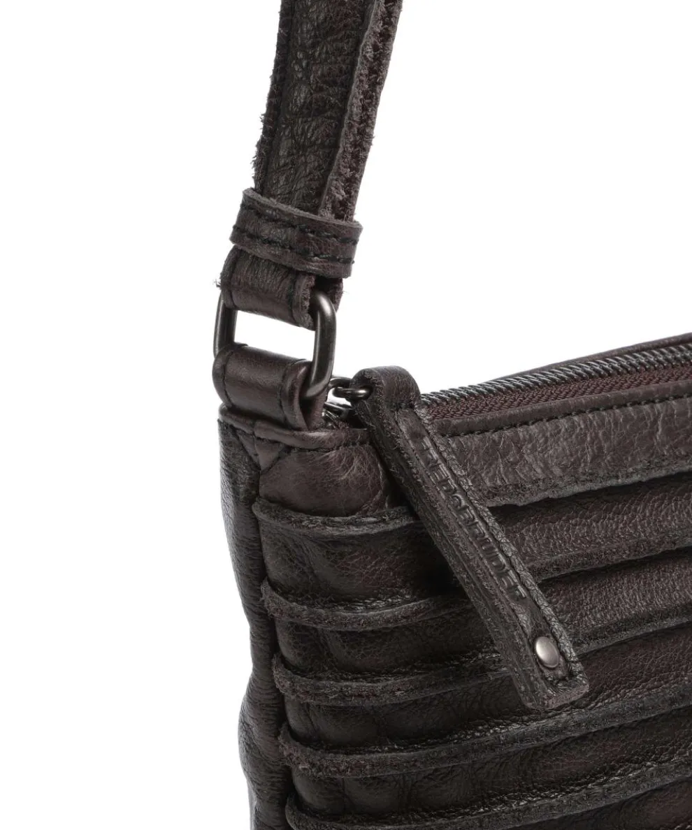 Riffelinchen Crossbody bag grained cow leather dark brown