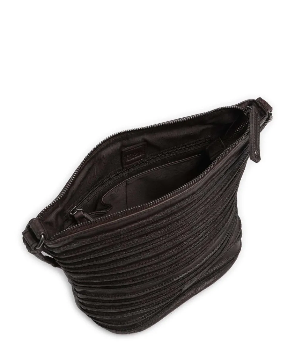 Riffelinchen Crossbody bag grained cow leather dark brown