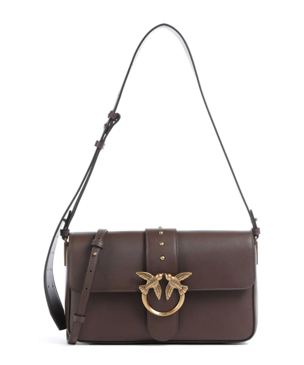 Love One Classic Slouchy Shoulder bag fine grain cow leather dark brown