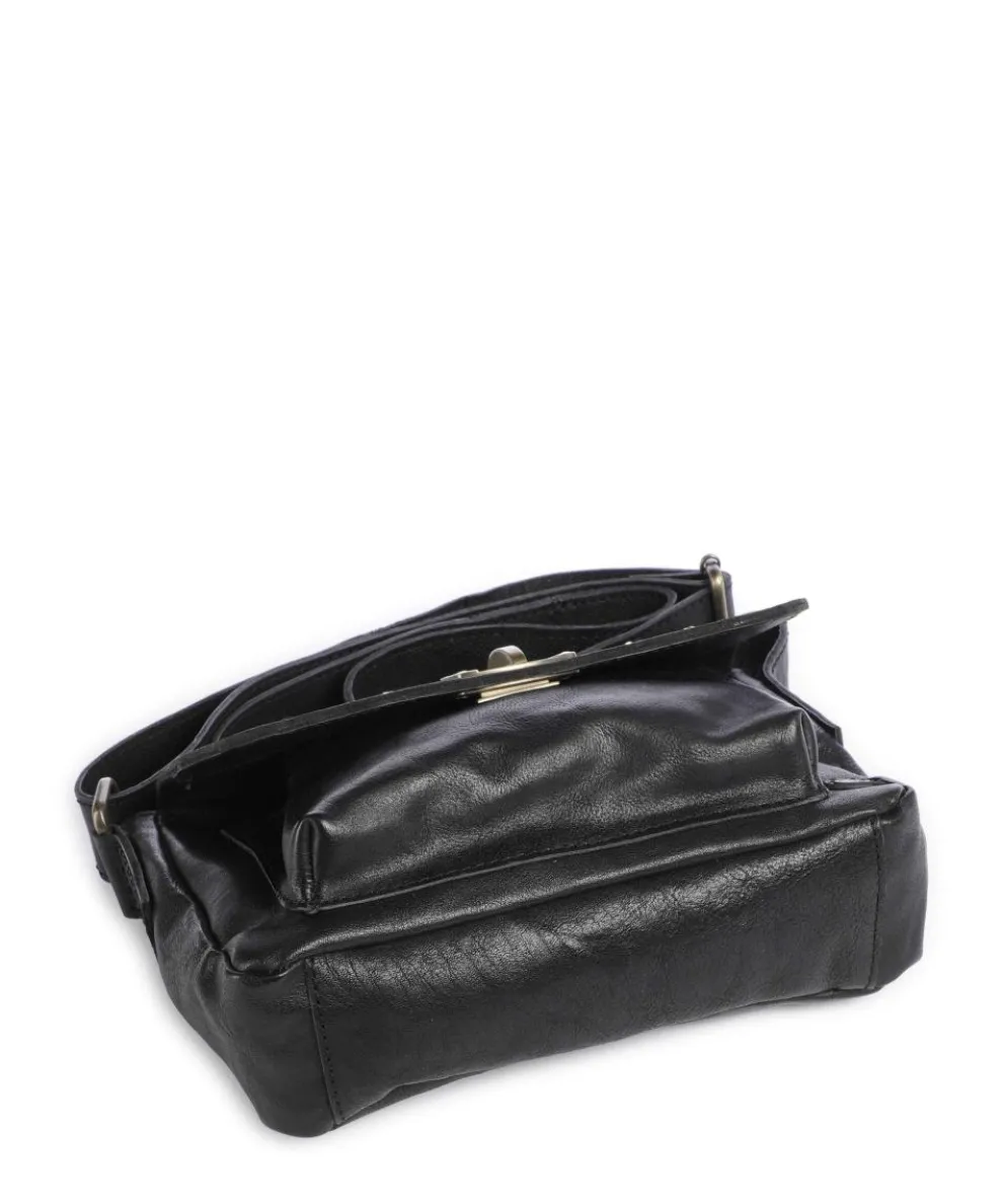 Metal Memory Crossbody bag grained cow leather black