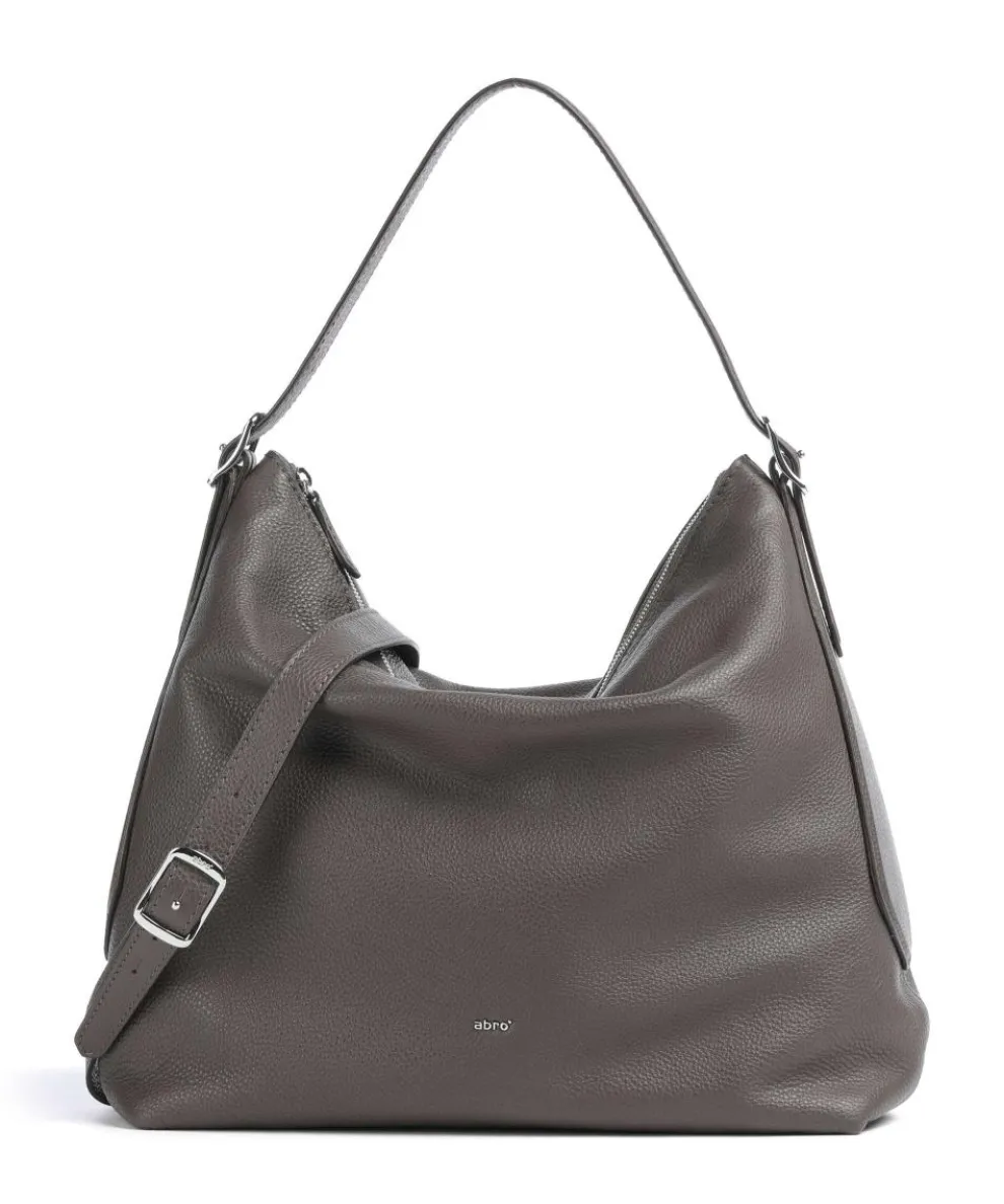 Agave Carina Hobo bag grained leather dark grey