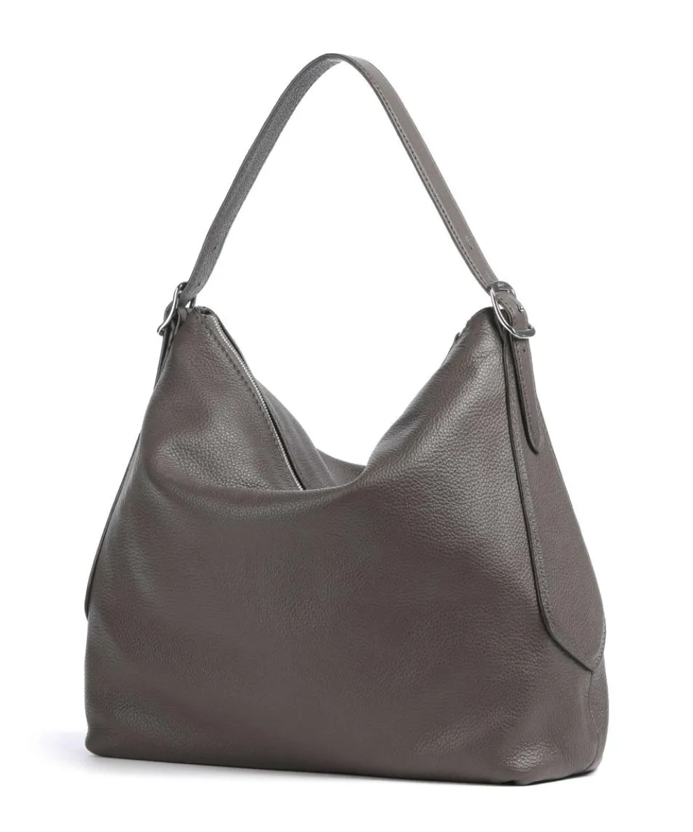 Agave Carina Hobo bag grained leather dark grey