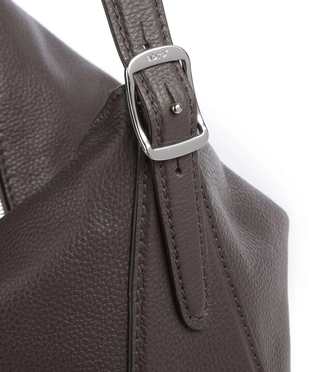 Agave Carina Hobo bag grained leather dark grey