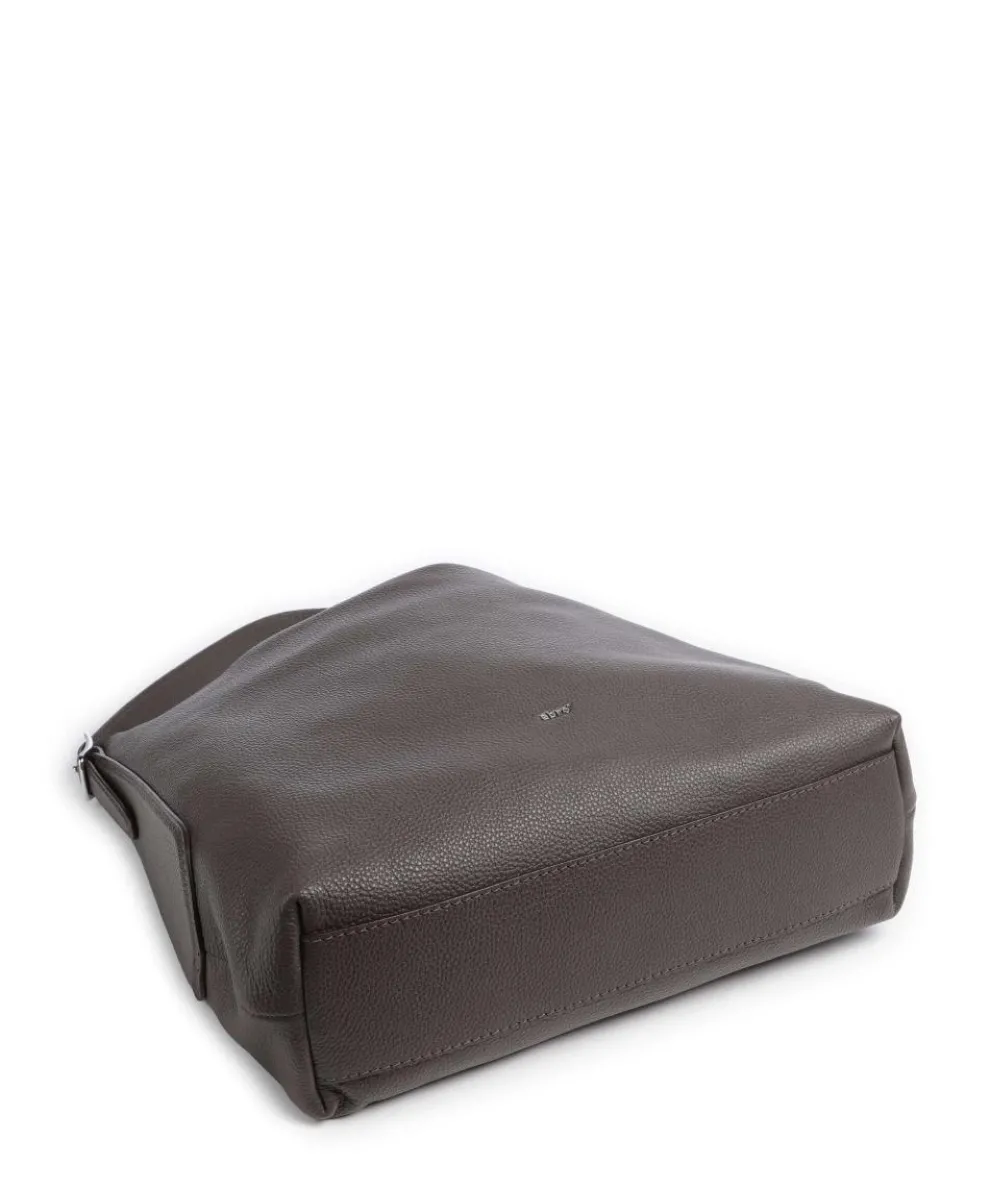 Agave Carina Hobo bag grained leather dark grey