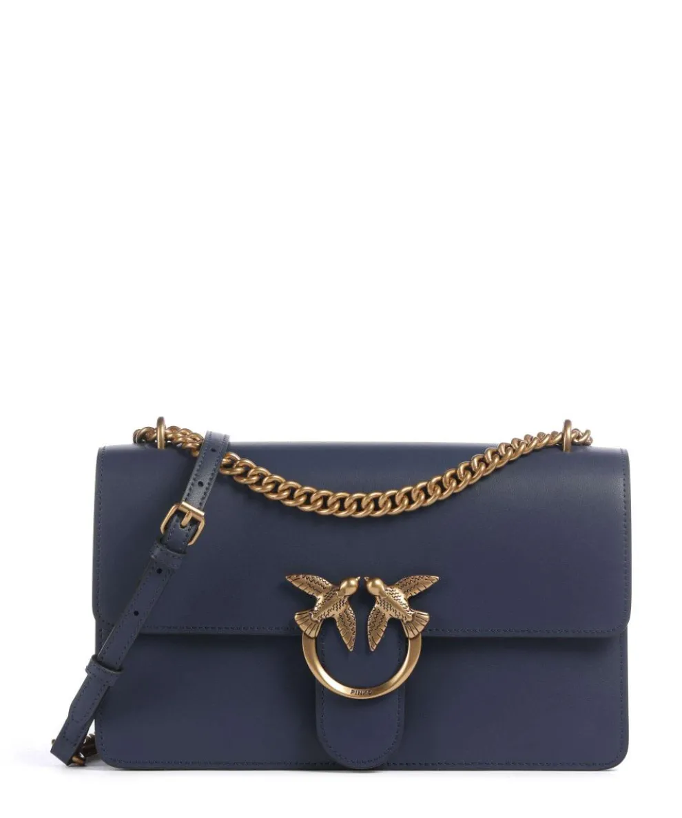 Love One Classic Shoulder bag fine grain cow leather dark blue