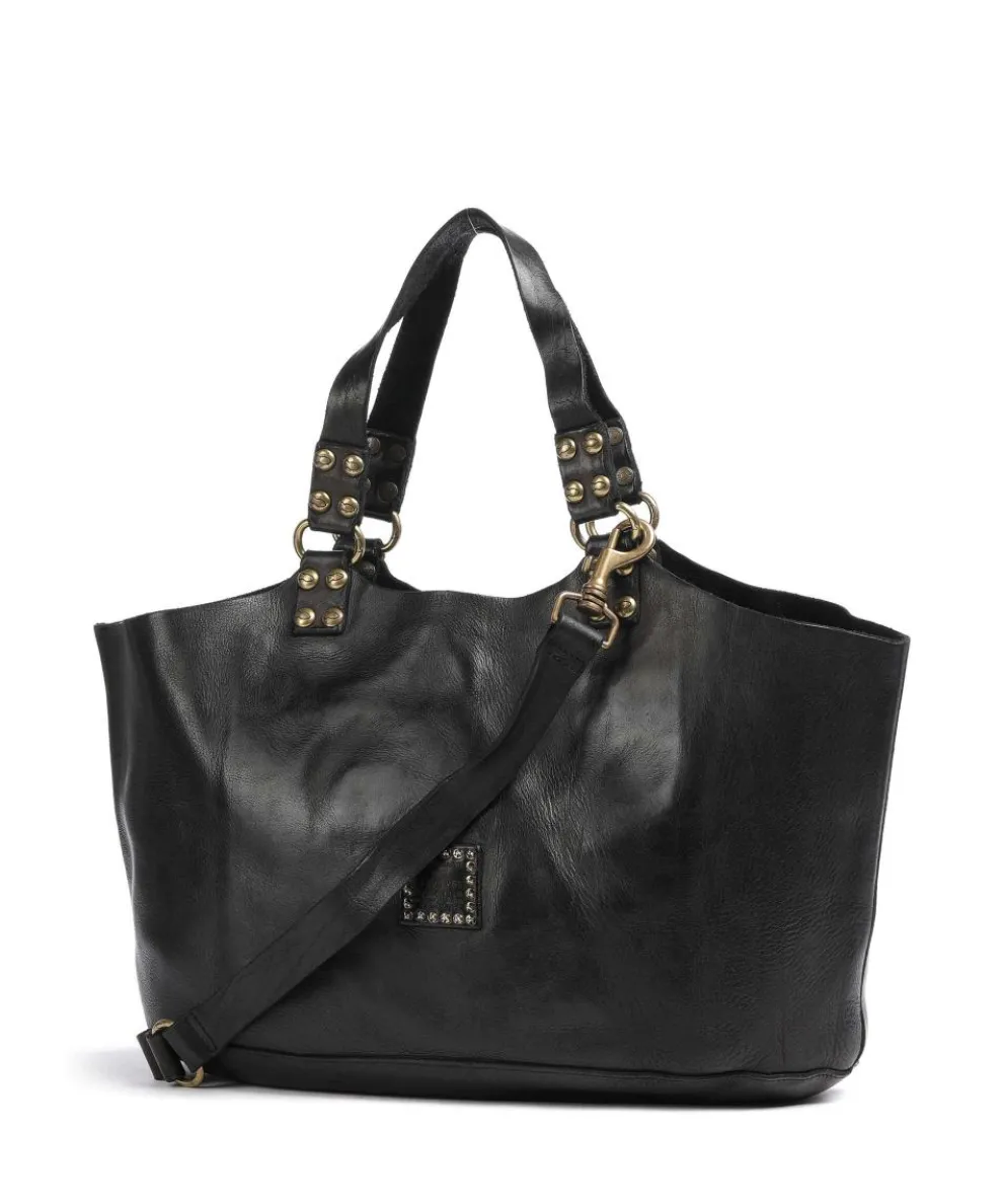 Tote bag grained cow leather black