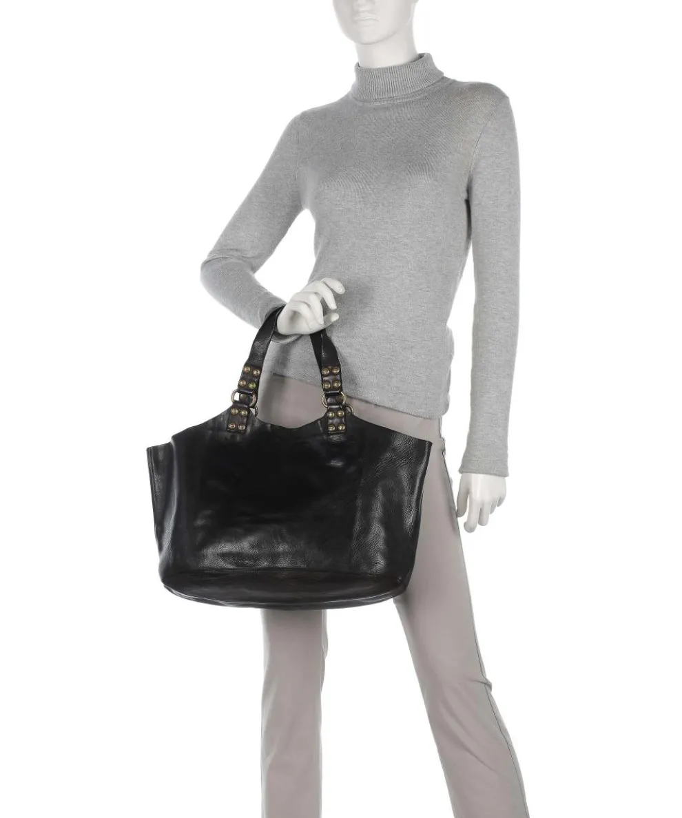 Tote bag grained cow leather black