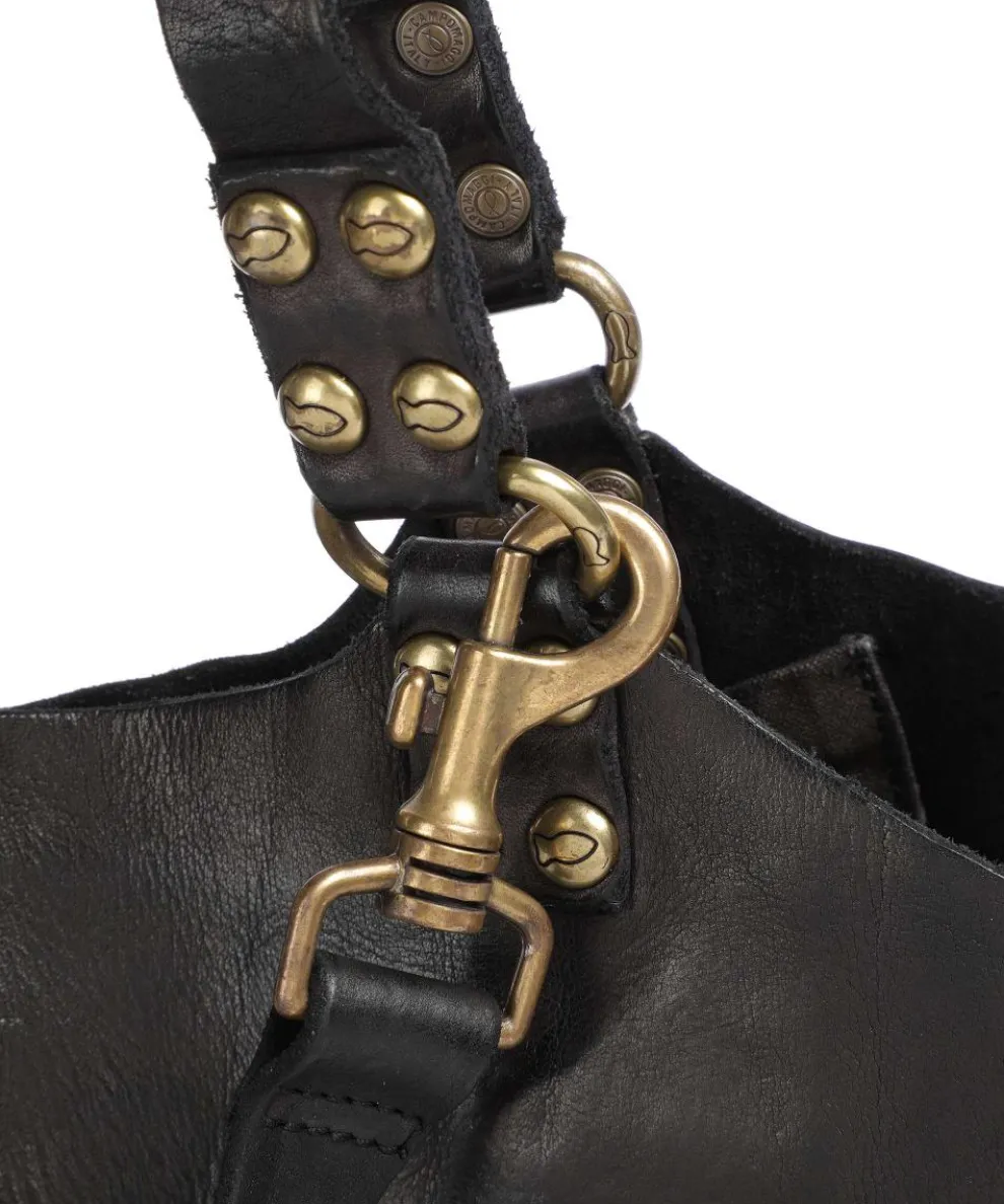 Tote bag grained cow leather black