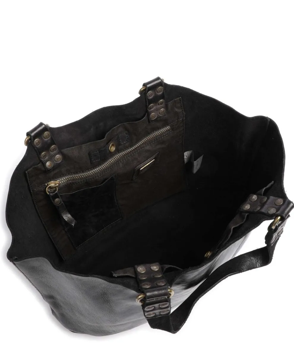Tote bag grained cow leather black