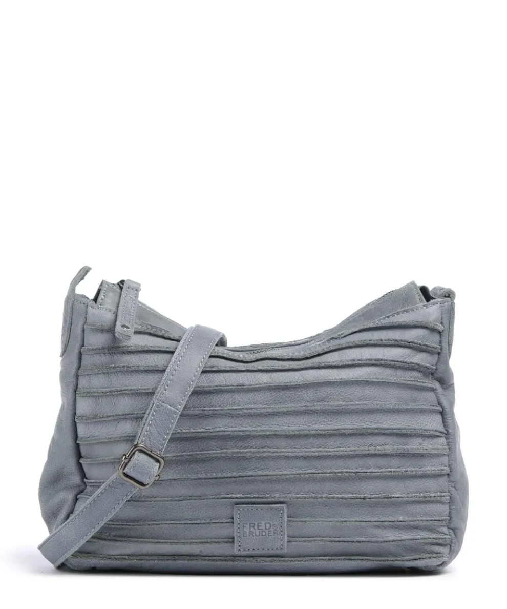 Bestseller Crossbody bag grained leather blue-grey