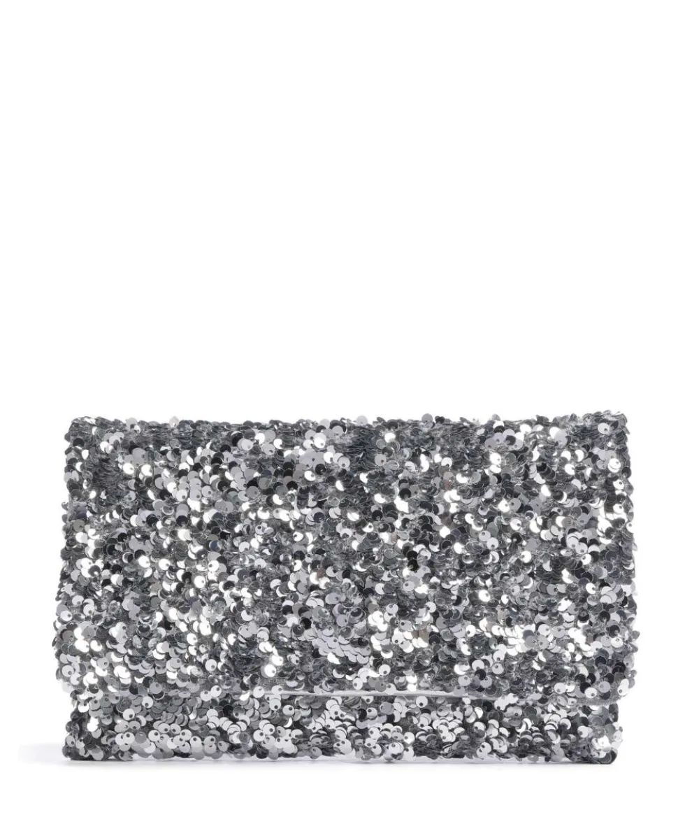 Sequins Clutch bag cow leather silver