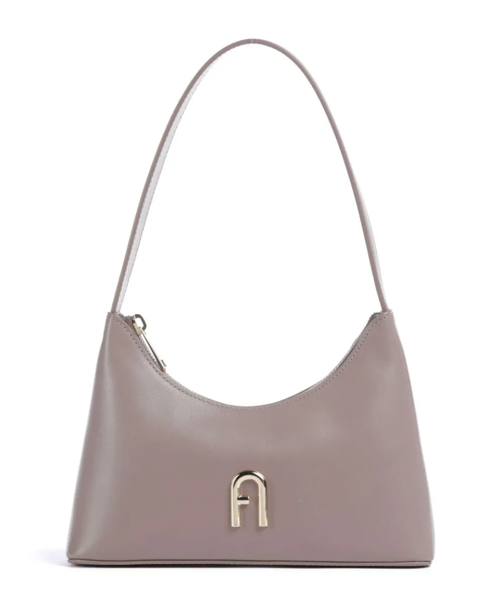 Diamante Mini Shoulder bag fine grain leather taupe