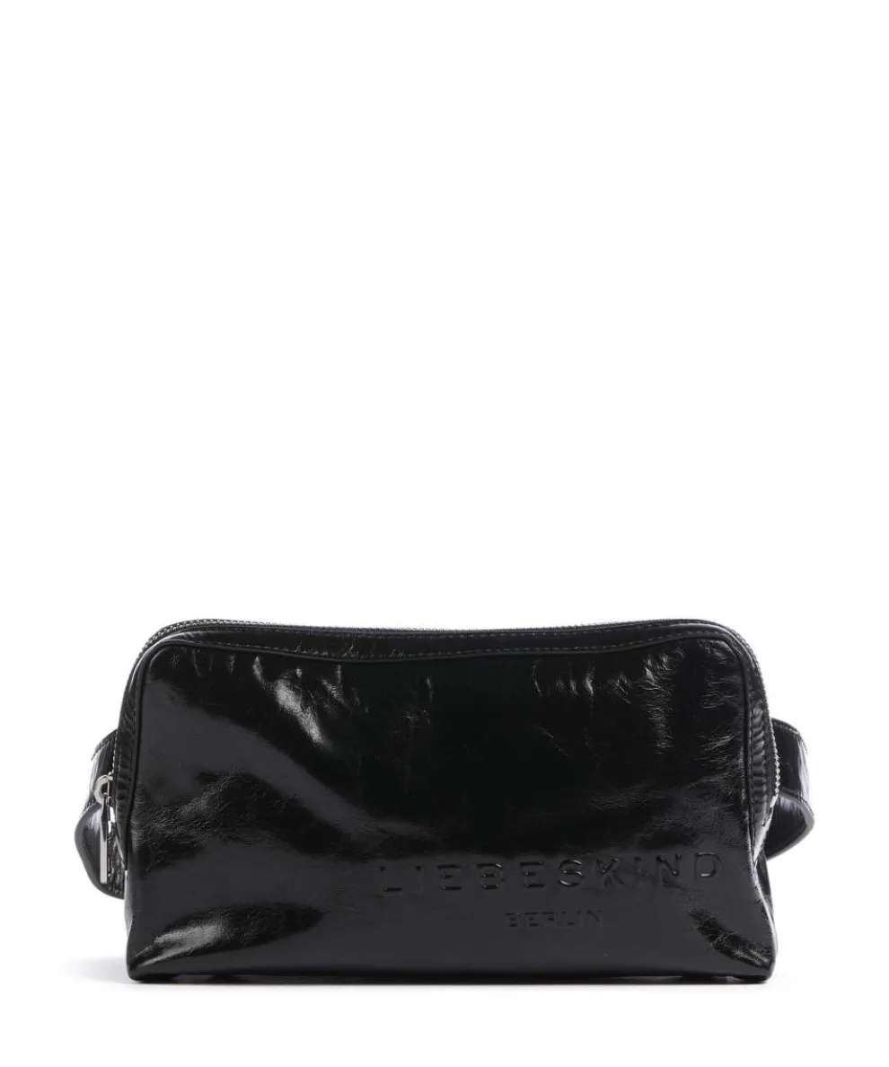 Elvira Paper Touch Crinkle Fanny pack fine grain leather black