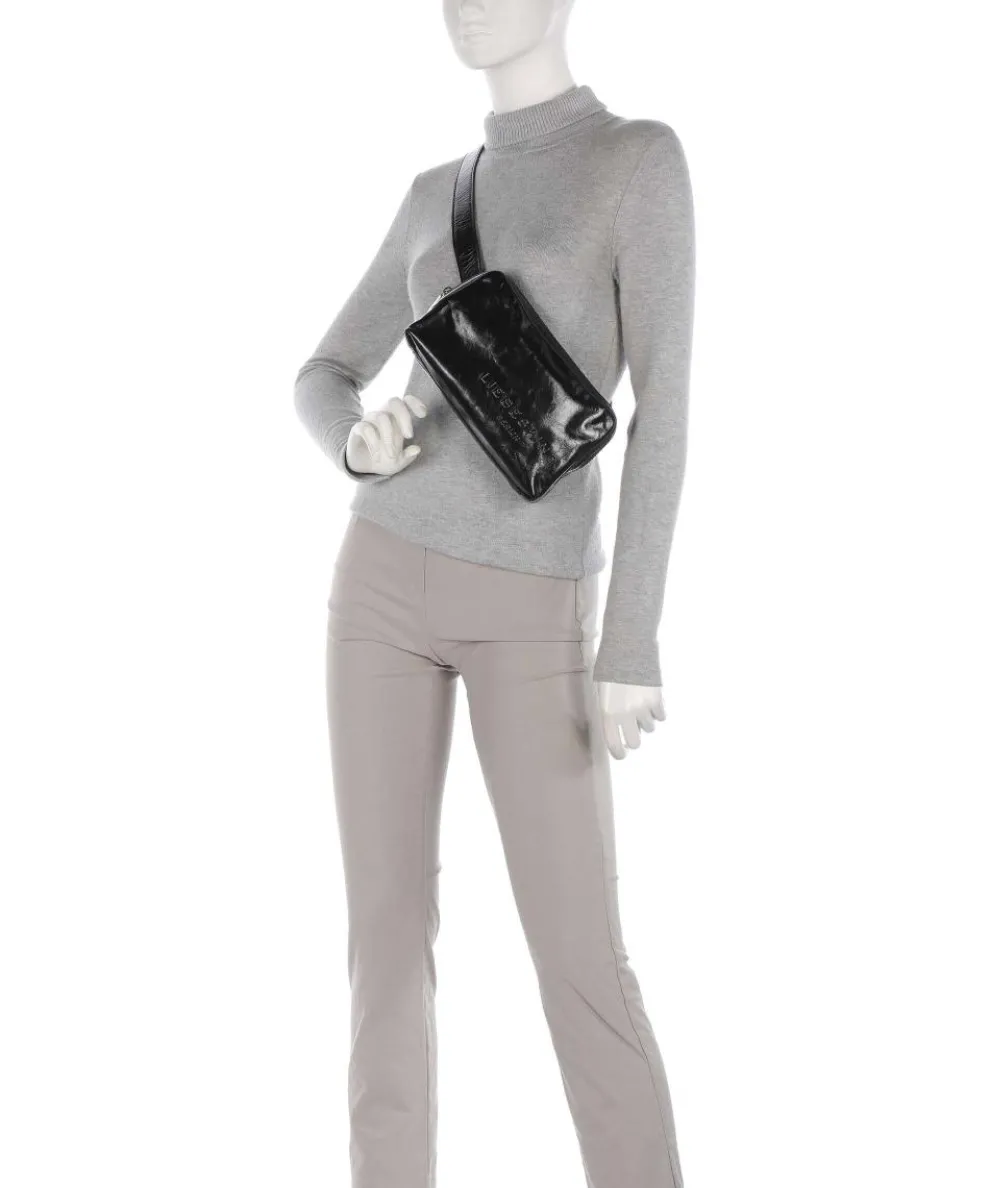 Elvira Paper Touch Crinkle Fanny pack fine grain leather black