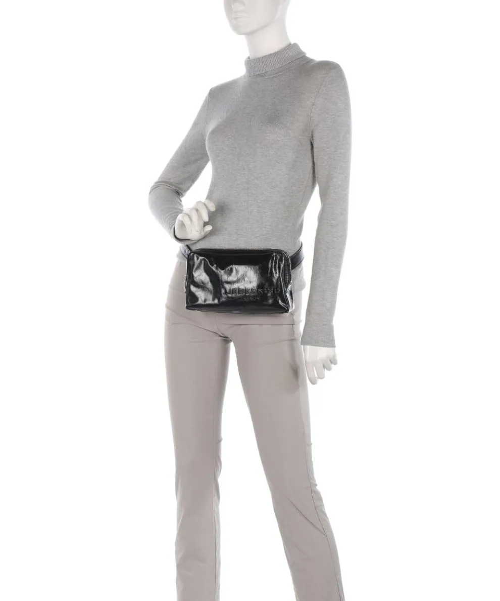 Elvira Paper Touch Crinkle Fanny pack fine grain leather black