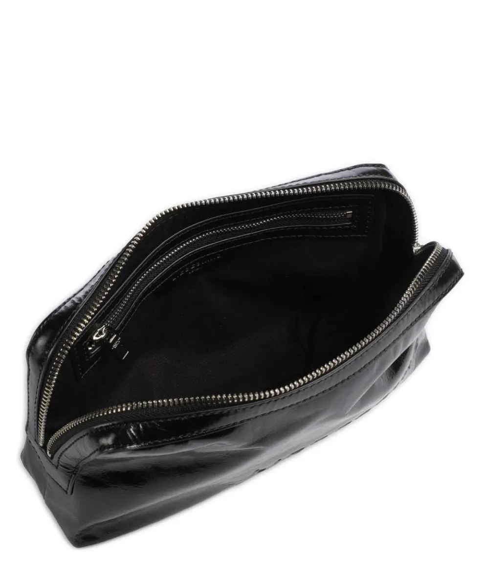 Elvira Paper Touch Crinkle Fanny pack fine grain leather black