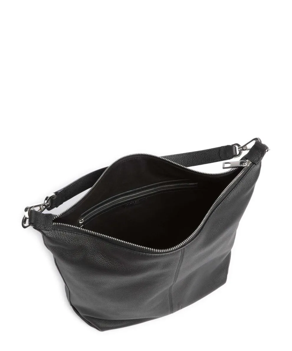 Paris Small Pebble M Hobo bag grained cow leather black