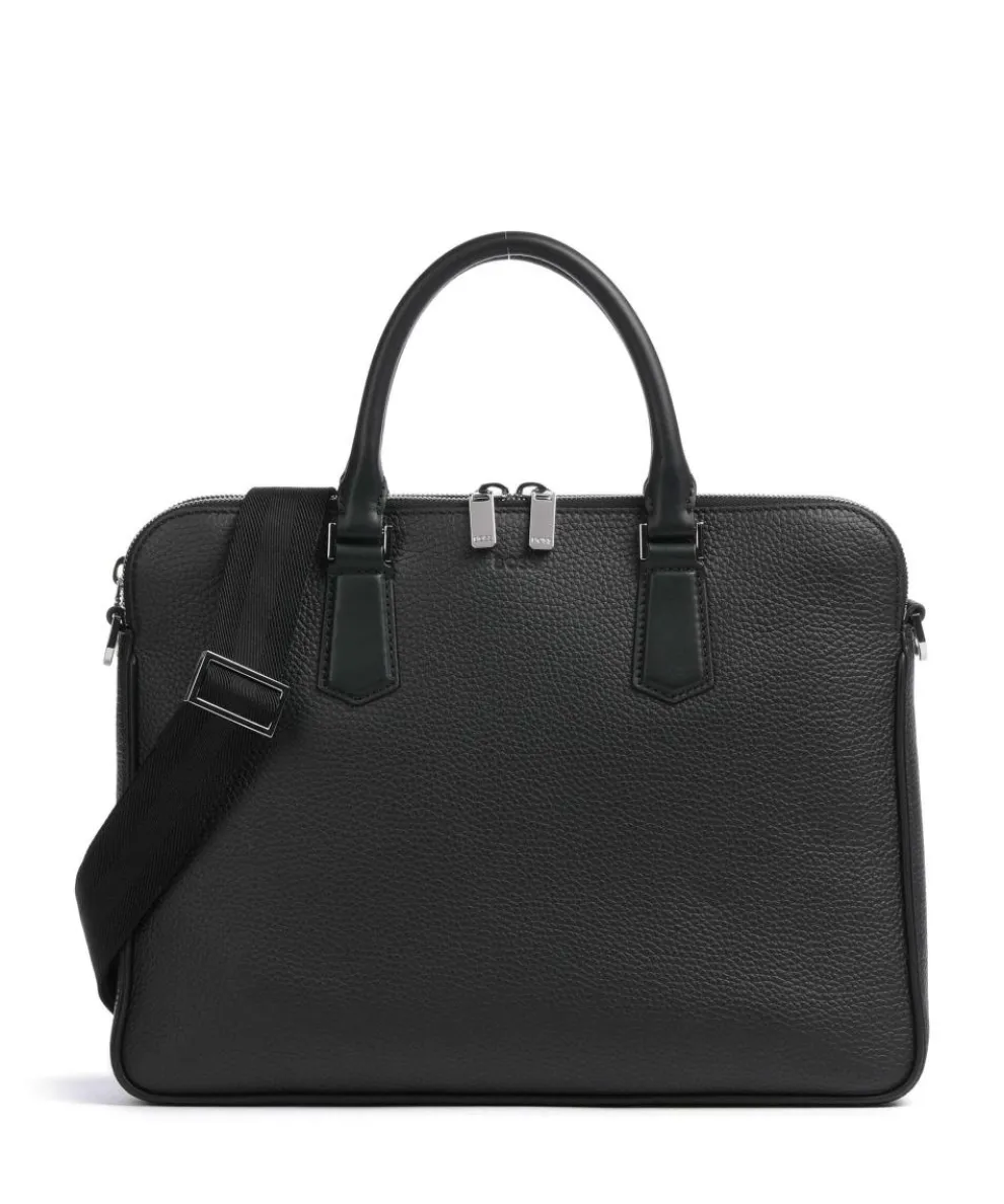 Crosstown Briefcase grained cow leather black