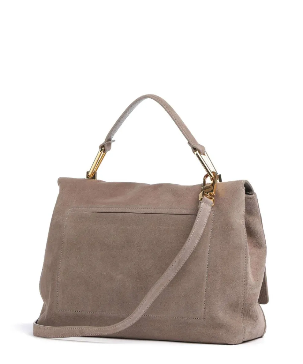 Liya Suede Handbag brushed leather taupe