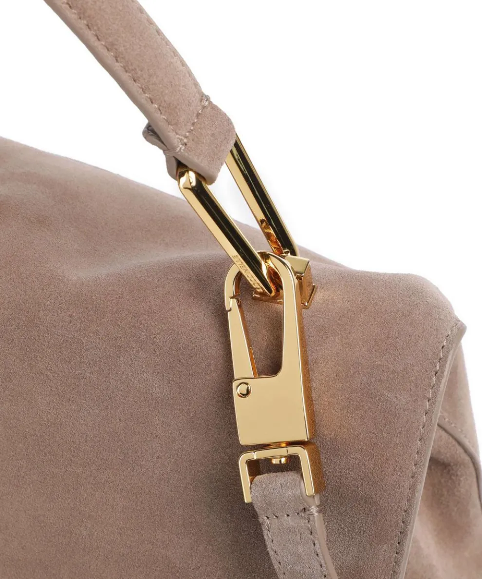 Liya Suede Handbag brushed leather taupe