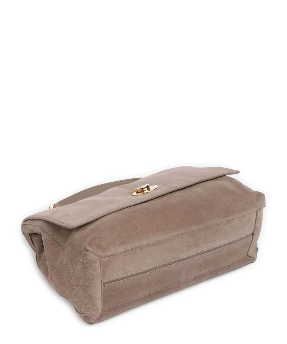 Liya Suede Handbag brushed leather taupe