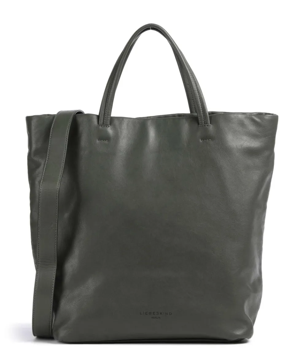 Hera Sheep Natural L Tote bag sheepskin leather dark green