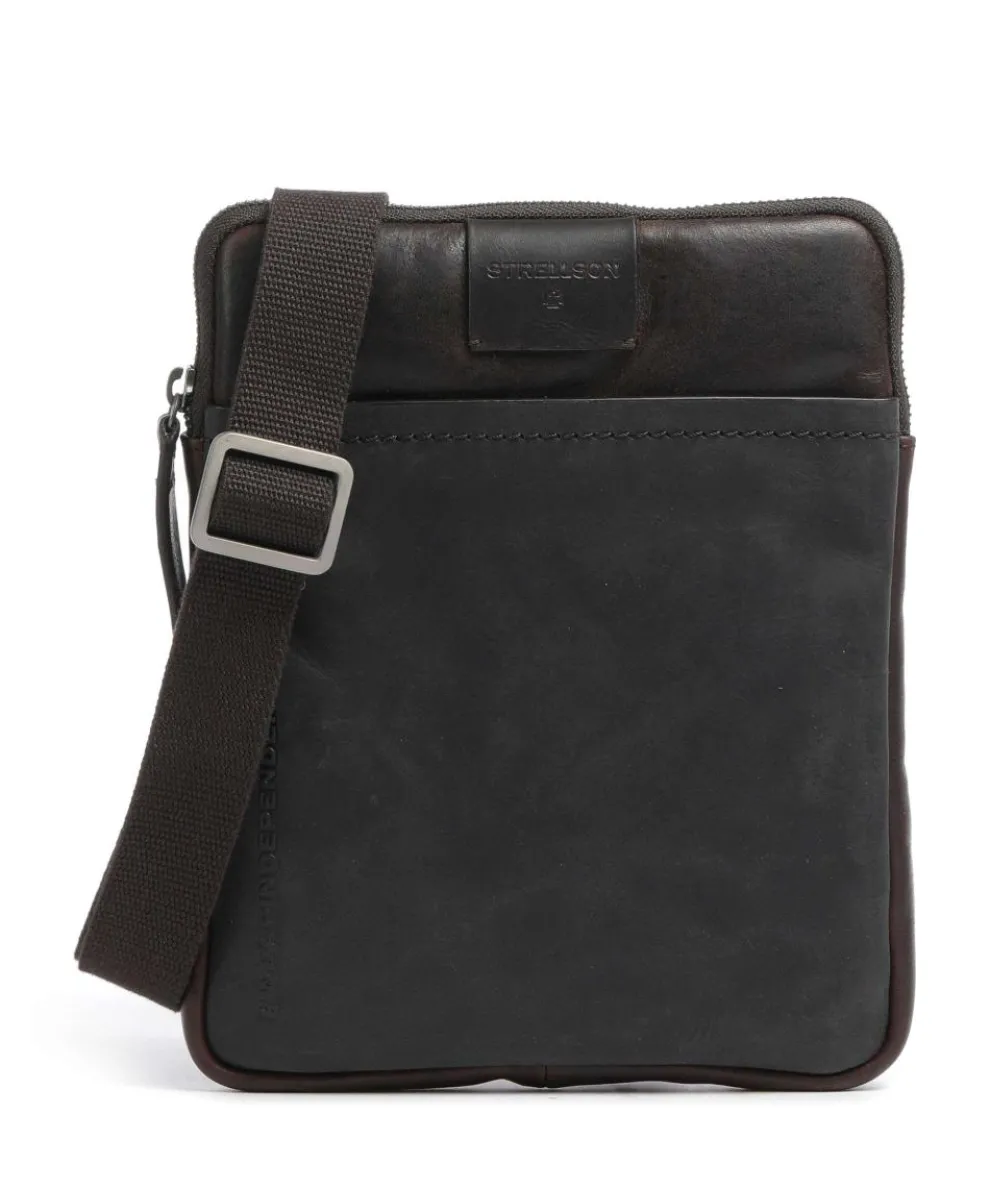 Brick Lane Crossbody bag fine grain cow leather dark brown