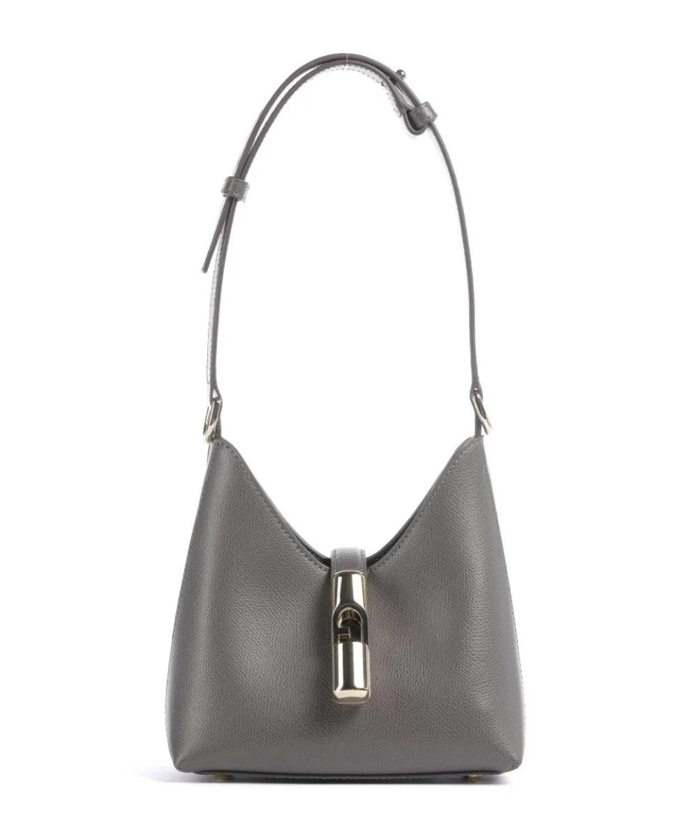 Iride Mini Shoulder bag grained leather dark grey
