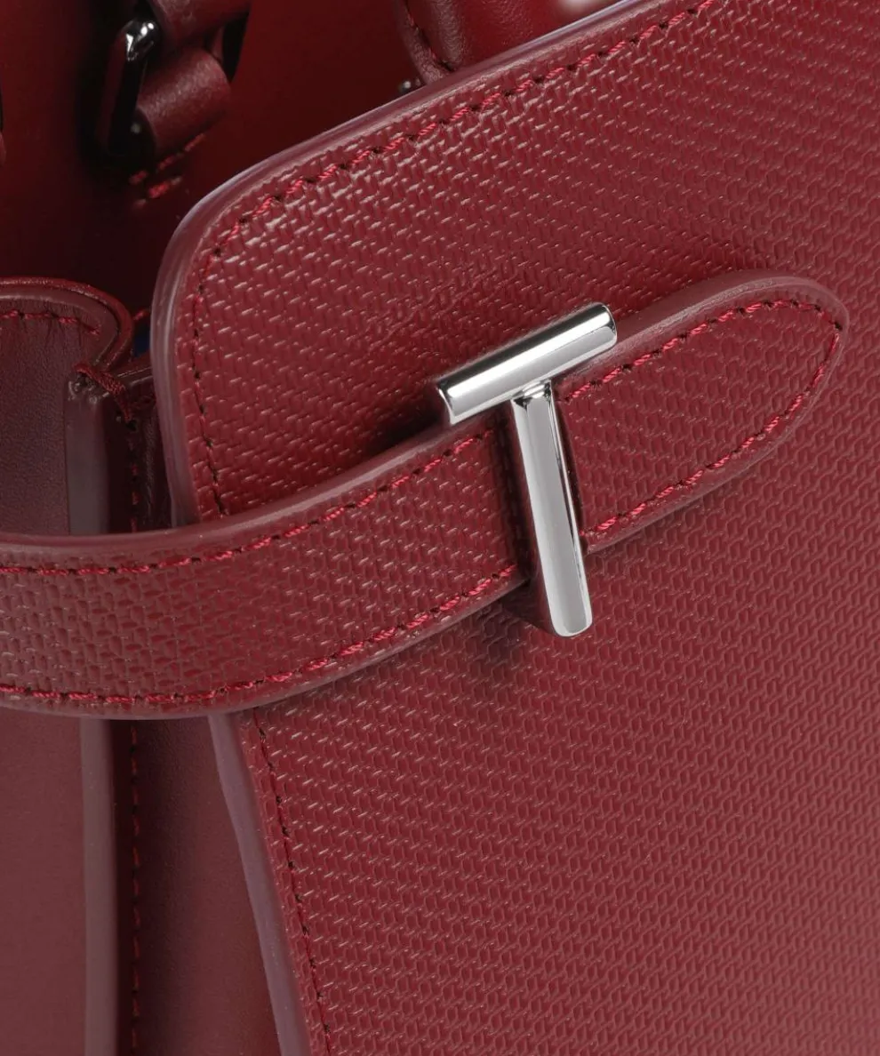 Emilie Handbag embossed cow leather dark red