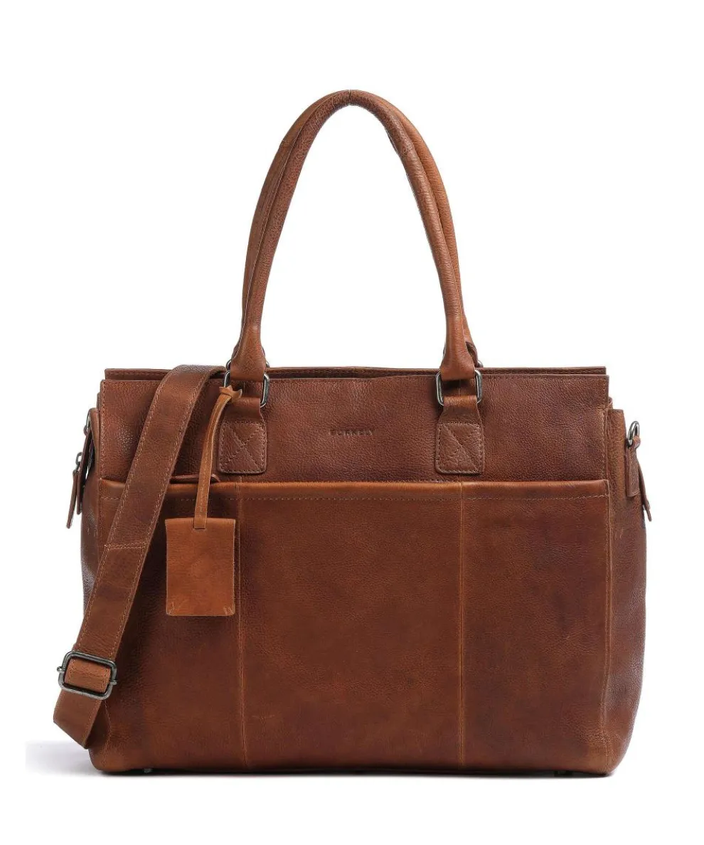 Antique Avery Briefcase 15″ grained leather tan
