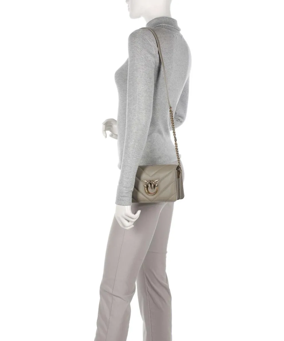 Love Click Mini Crossbody bag sheepskin leather taupe