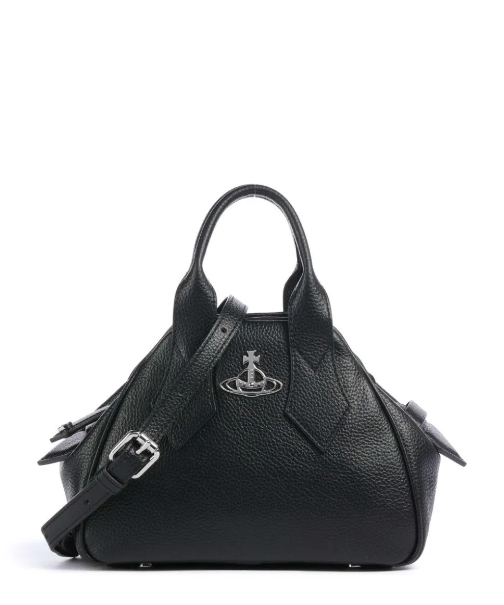Yasmine Grain Small Handbag polyurethane black
