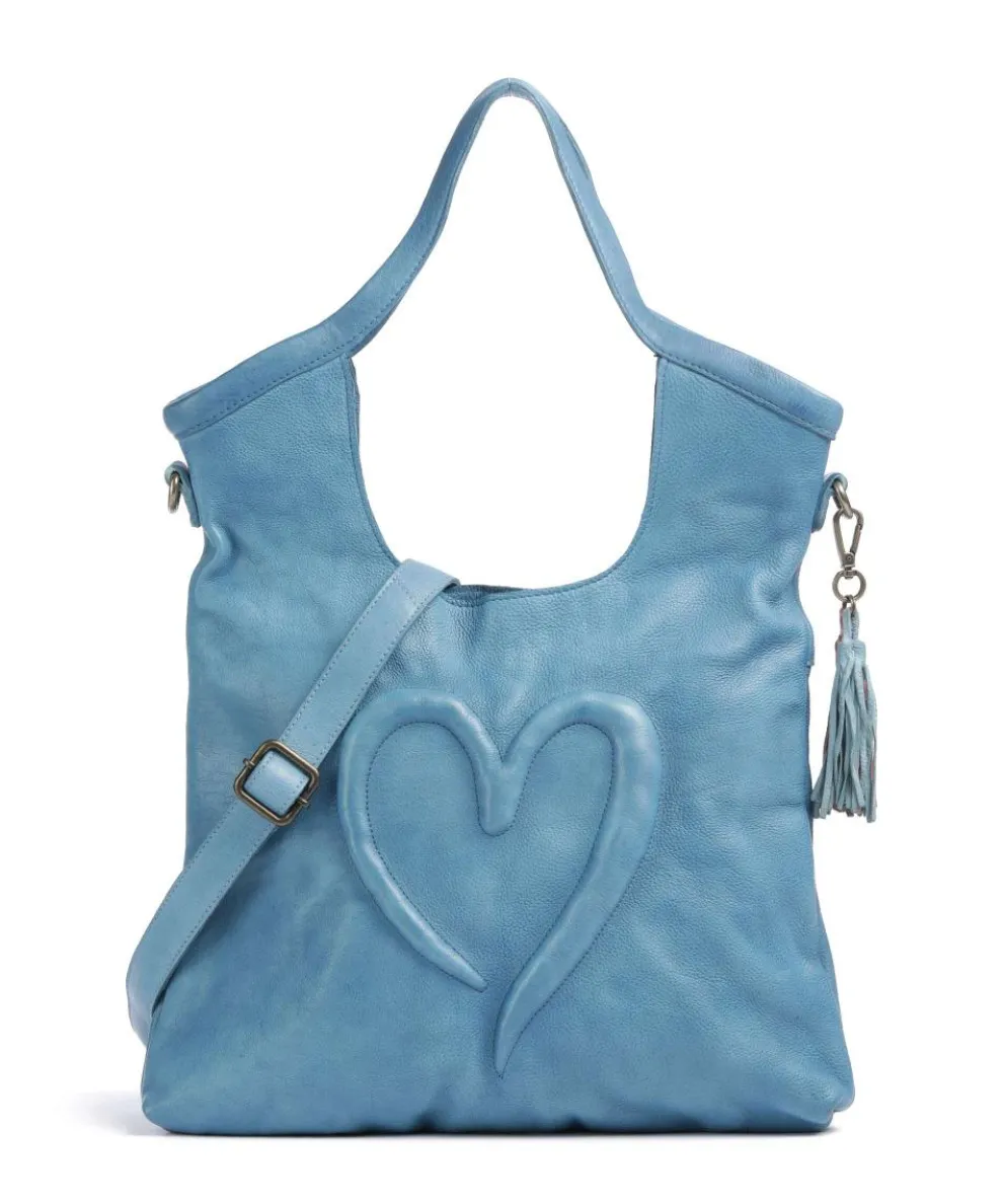 Herzweg 6 Tote bag grained leather blue