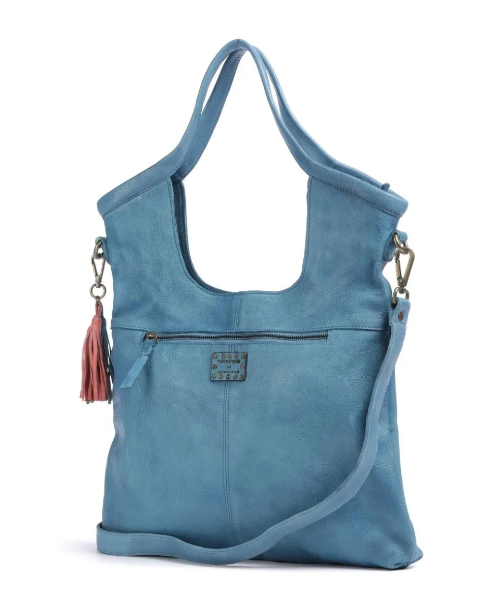 Herzweg 6 Tote bag grained leather blue