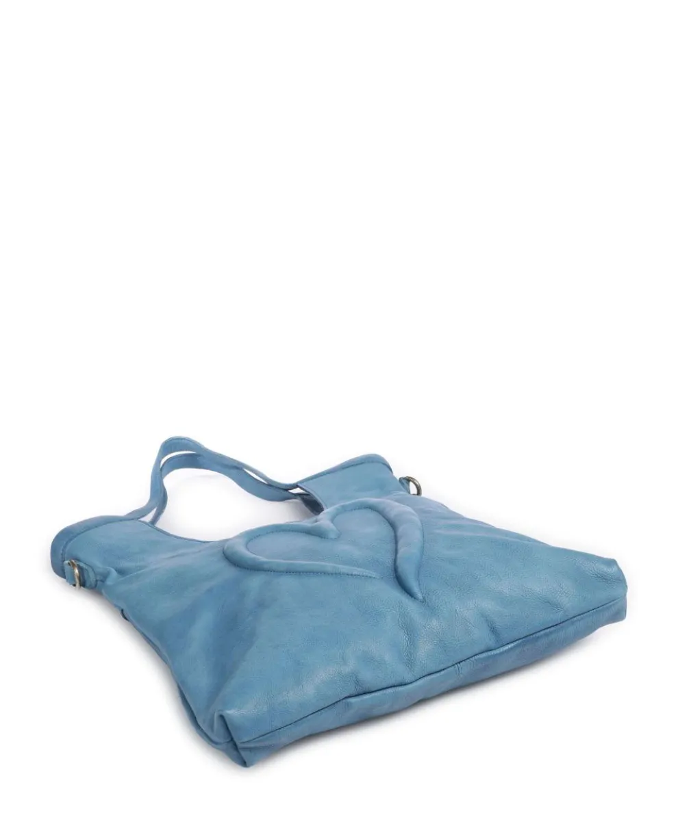 Herzweg 6 Tote bag grained leather blue