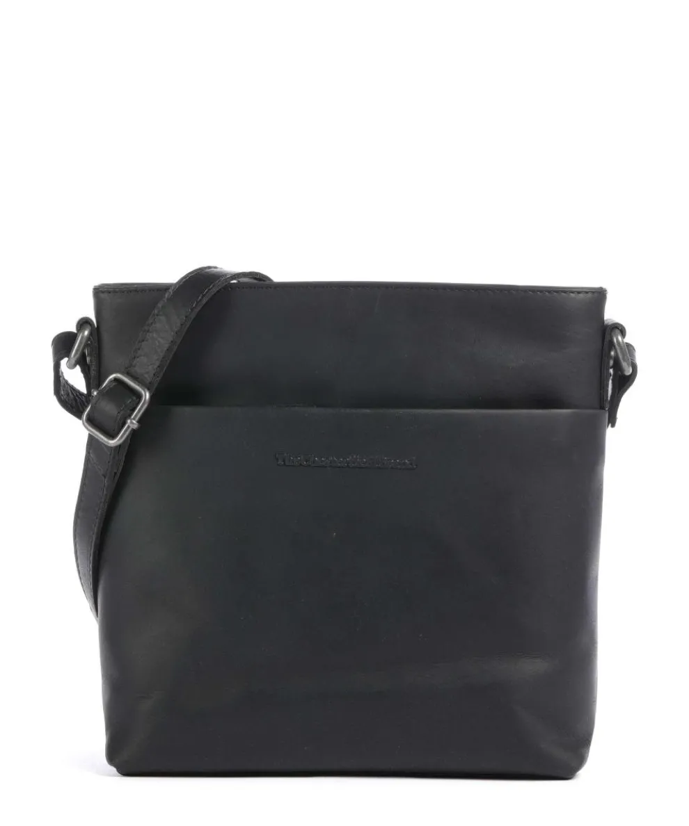 Wax Pull Up Cow Navene Crossbody bag fine grain cow leather black