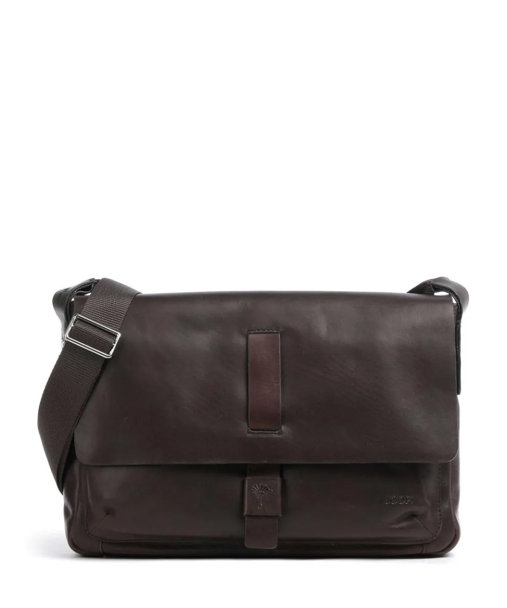 Loreto Janis Messenger bag fine grain cow leather dark brown
