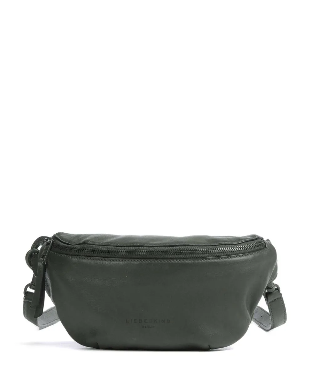Tavia Sheep Natural Fanny pack grained cow leather dark green