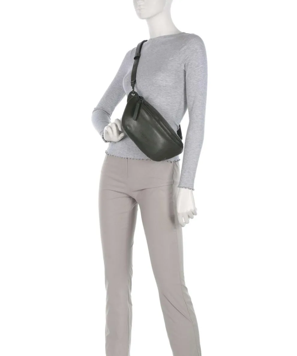 Tavia Sheep Natural Fanny pack grained cow leather dark green