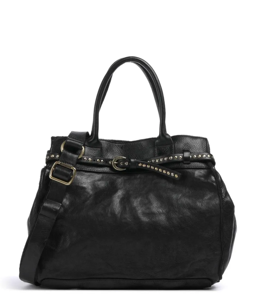 Handbag fine grain cow leather black