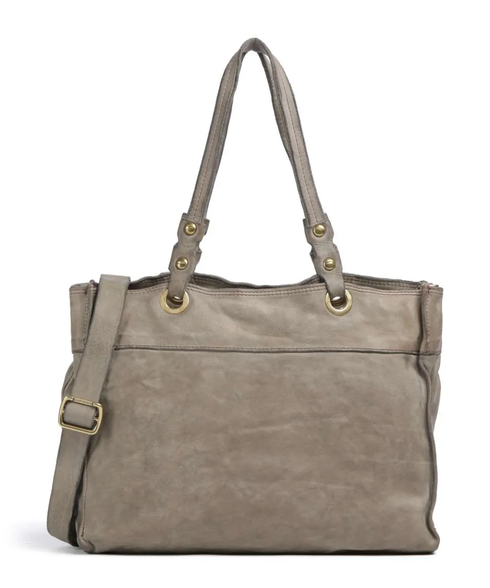 Tote bag fine grain cow leather light grey