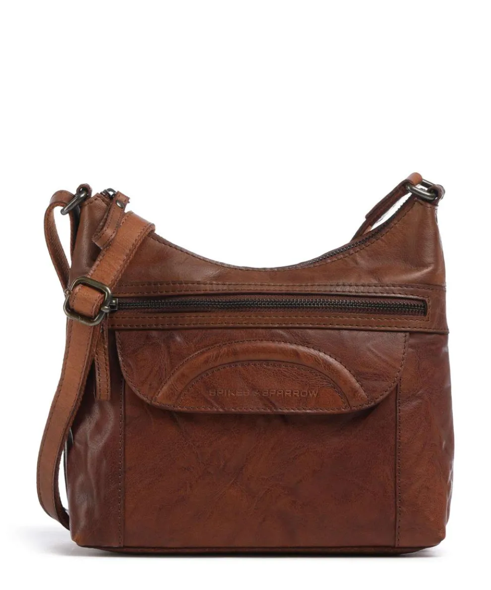 Bronco Elien Crossbody bag fine grain leather cognac