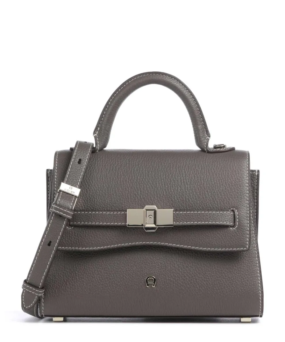 Farah S Handbag grained cow leather taupe