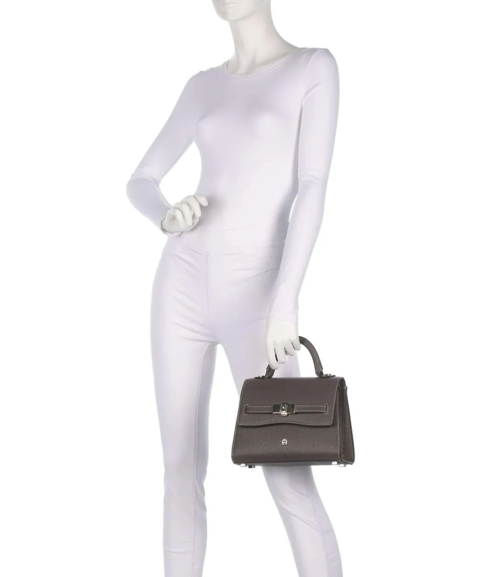 Farah S Handbag grained cow leather taupe