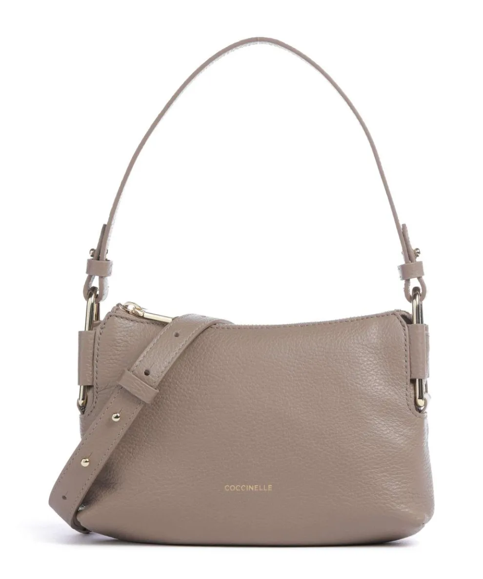 Rebekka Shoulder bag grained cow leather taupe