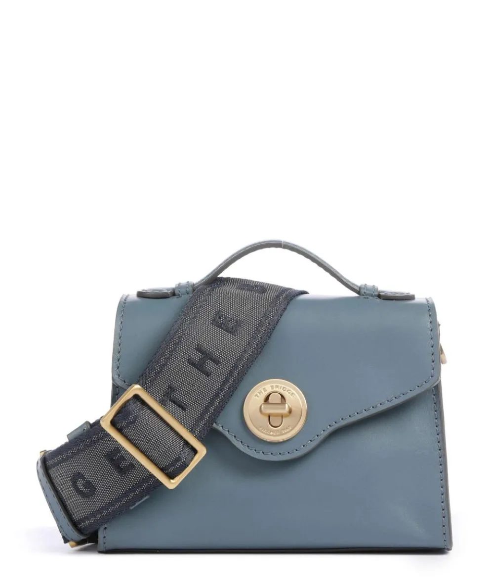 Irene Crossbody bag fine grain cow leather blue-grey